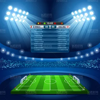 精美足球游戏界面展示矢量素材
