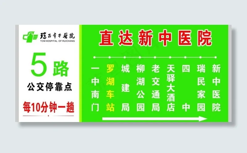 中医院公车站牌图片cdr矢量模版下载