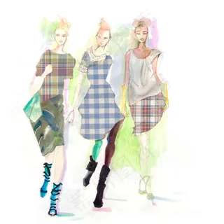 3款格子女装设计图