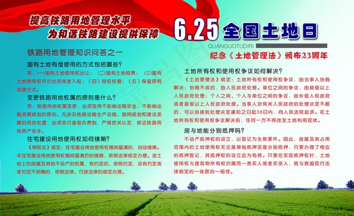 全国土地日图片psd模版下载