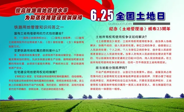 全国土地日图片psd模版下载