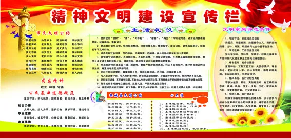 精神文明建设宣传栏psd模版下载