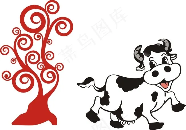 矢量奶牛花纹cdr矢量模版下载