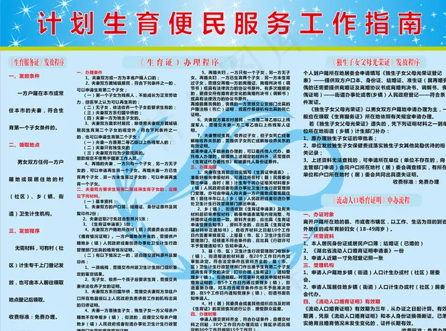 计划生育便民服务工作指南图片cdr矢量模版下载