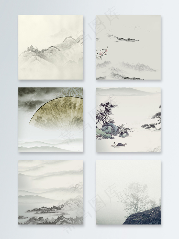 淘宝天猫中国风山水主图背景(800X800(DPI:72))psd模版下载