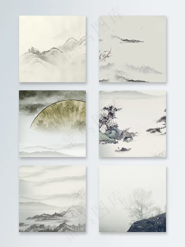 淘宝天猫中国风山水主图背景(800X800(DPI:72))psd模版下载