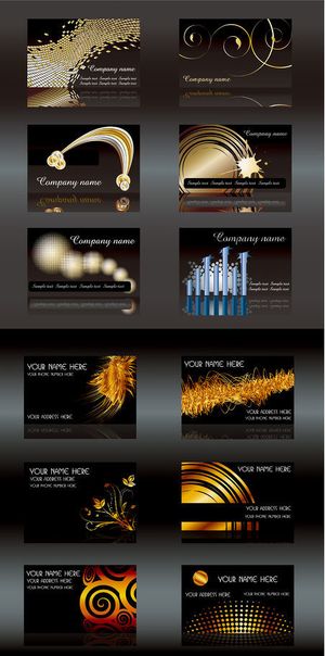 高雅华贵名片设计矢量素材