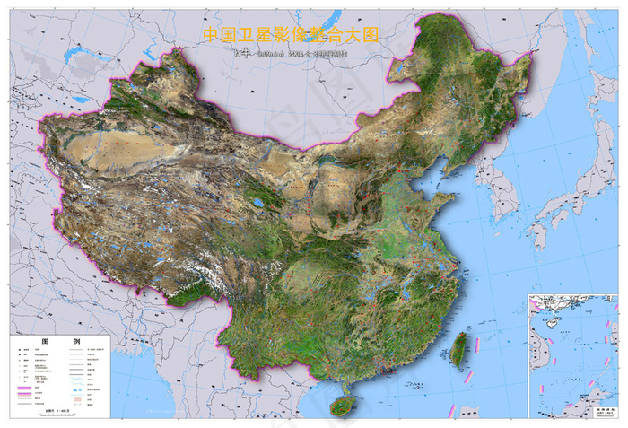 中国卫星影像地图PSD分层素psd模版下载