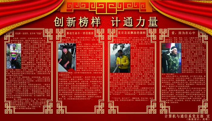 先进个人事迹海报psd模版下载