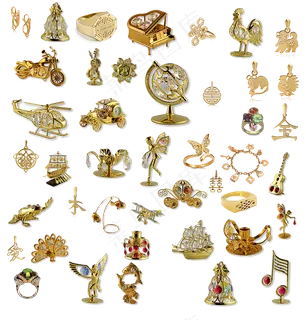 手绘珠宝首饰戒子钻戒PNG免扣素材