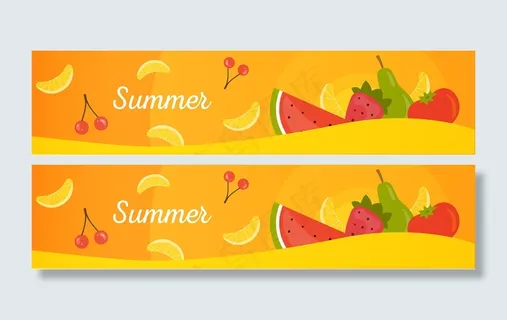 夏季水果火热背景banner　