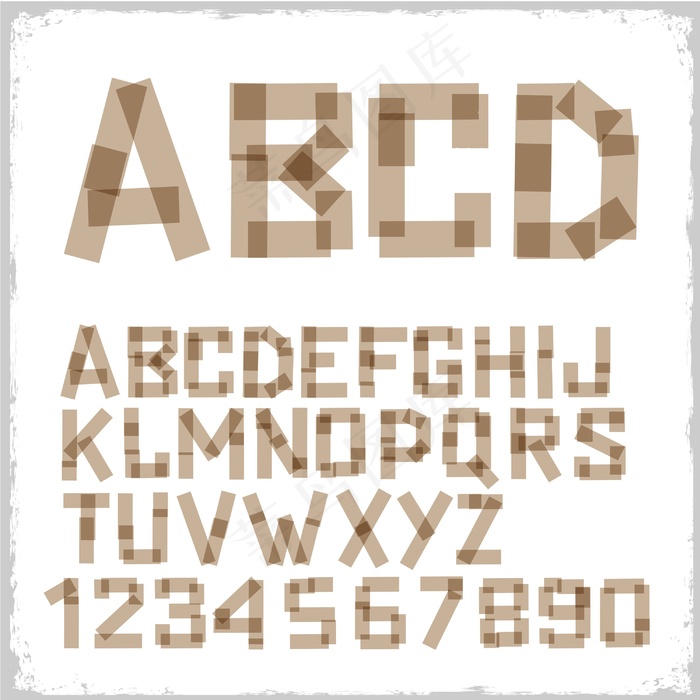 字母表的字母和数字 用胶带