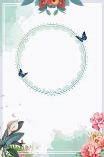 早春上新绿色唯美花卉促销海报背景