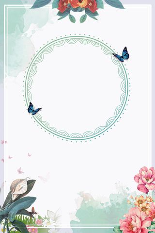 早春上新绿色唯美花卉促销海报背景