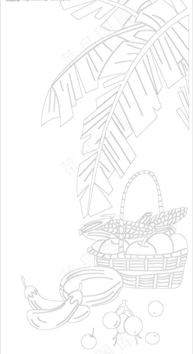 水果线条图图片ai矢量模版下载