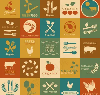 25个复古农产品标签设计矢量素材