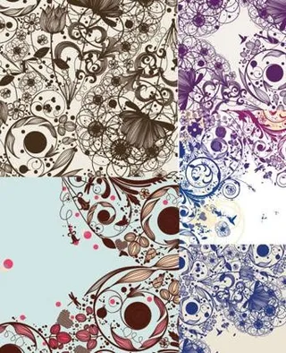 素雅花纹背景矢量素材