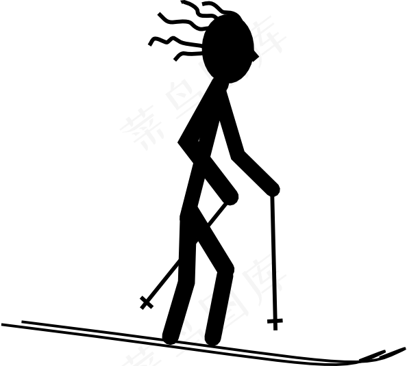 滑雪者剪影艺术剪辑