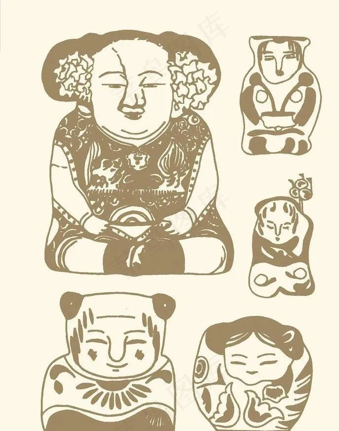 大阿福图片psd模版下载