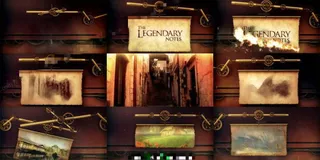 中世纪复古风轮轴旗帜展示AE模板