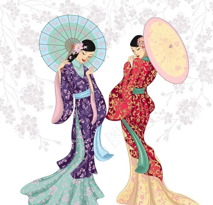 中国古代美女图片eps,ai矢量模版下载