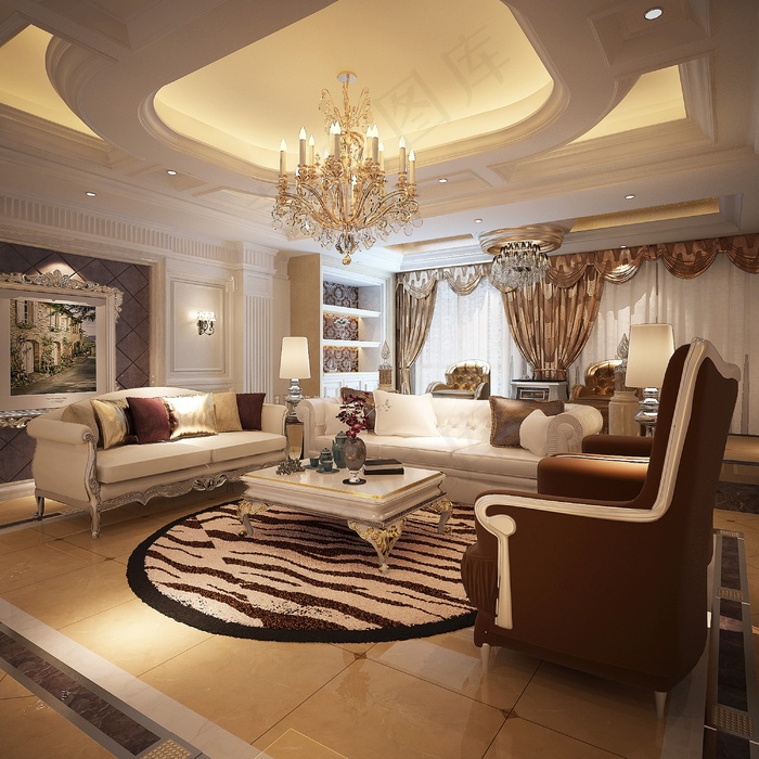 现代欧式客厅装修效果图