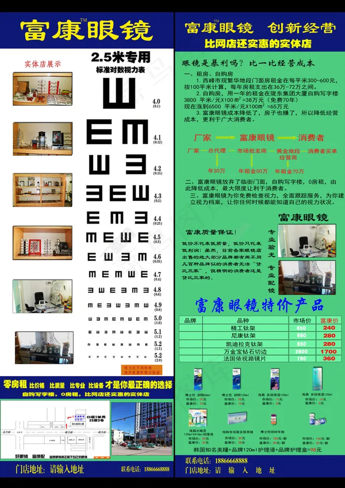 眼镜店海报设计psd模版下载