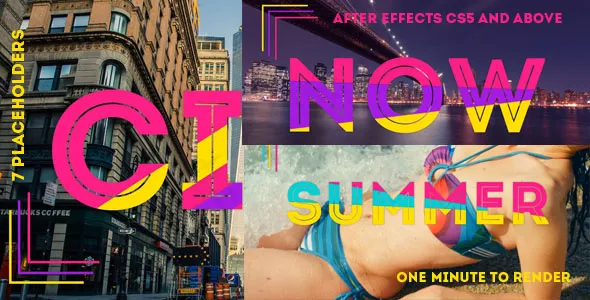 时尚文字缩放镂空视频展示宣传片AE...