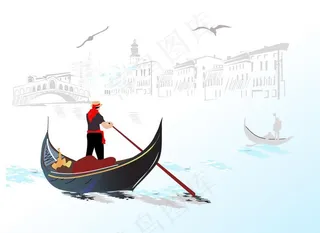 素描威尼斯城市风景图片