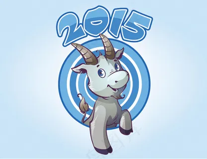 2015卡通山羊背景矢量素材