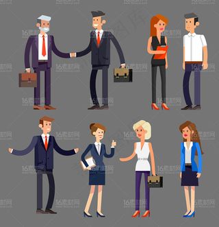扁平化商务人士设计矢量素材