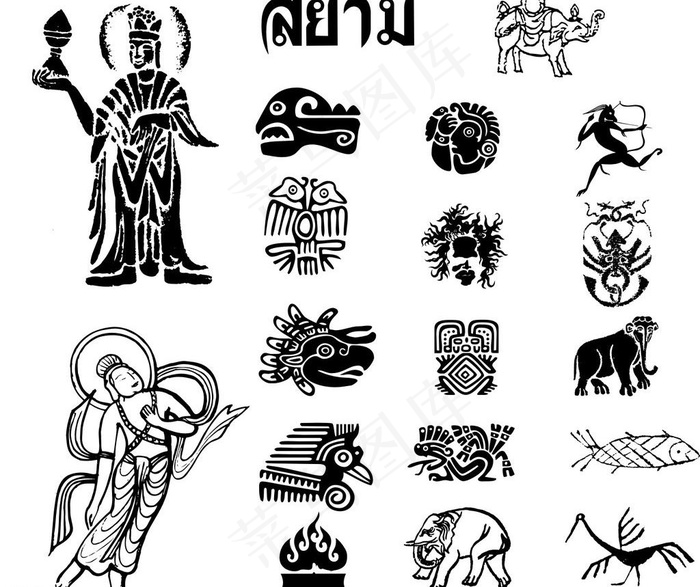 佛教元素矢量图图片