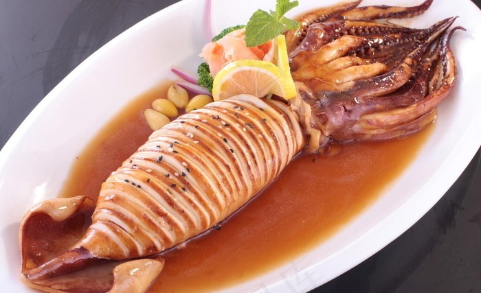 原只照烧鱿鱼筒图片