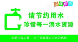 温馨提示节约用水图片