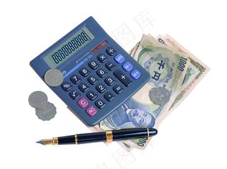 计算机钢笔硬币外国纸币