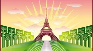 卡通地标性建筑矢量素材