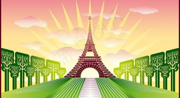 卡通地标性建筑矢量素材 卡通地标性建筑矢量素材