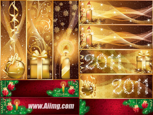 2011圣诞节Banner设计矢量素材eps,ai矢量模版下载