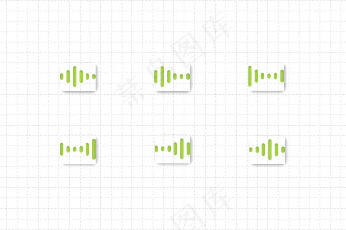 草绿色声音波纹图标psd模版下载