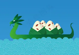 端午节粽叶龙舟