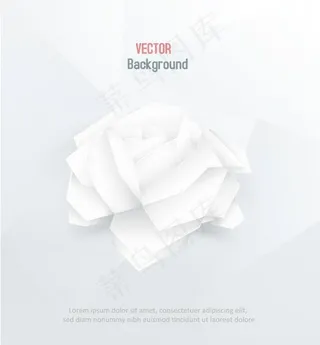 简约清新折纸白玫瑰矢量素材