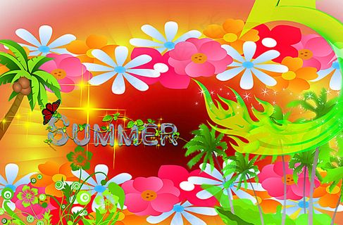 夏天设计素材PSD分层图图片