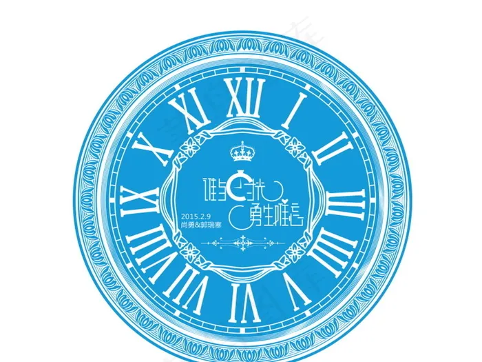 蓝色婚礼主题logo设计cdr矢量模版下载