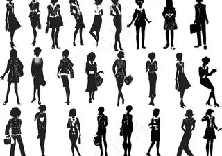 时尚女孩剪影图片