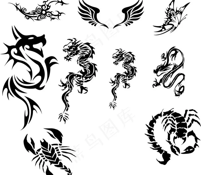 纹身图样图片psd模版下载