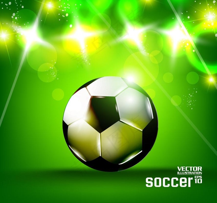 绿色动感光线 足球背景图片