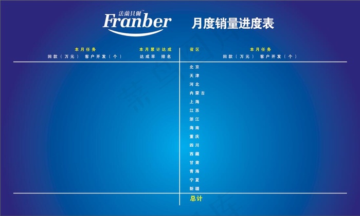 法兰贝尔-销售进度表cdr矢量模版下载