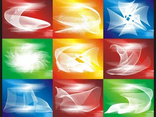 创意波浪线条光芒背景矢量素材 动感...