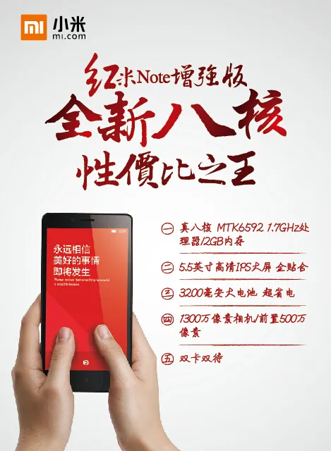 红米Note增强版全新八核ai矢量模版下载
