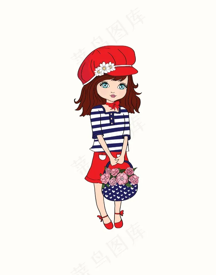 卡通人物小女孩矢量图儿童美女